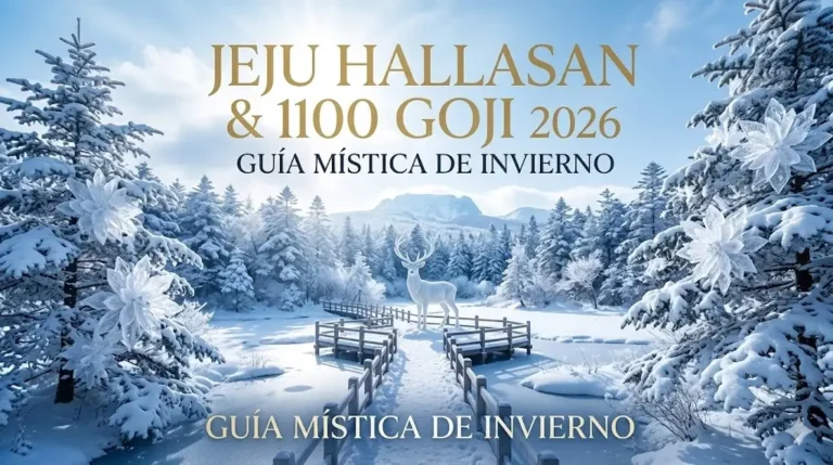 Paisaje místico de nieve en 1100 Goji y la Ruta Yeongsil de Jeju Hallasan en 2026