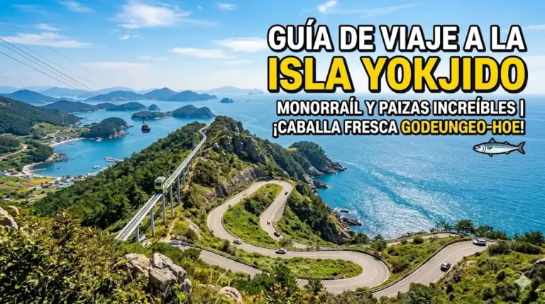 Guía de viaje a la Isla Yokjido en Tongyeong con monorraíl y sashimi de caballa godeungeo-hoe.
