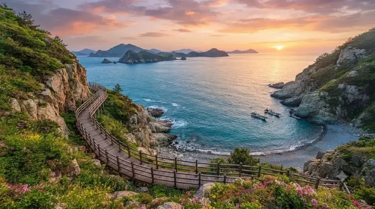 Breathtaking scenic coastal view of Geumhodo island in South Korea