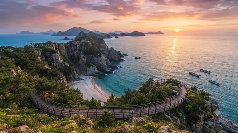 Breathtaking scenic coastal view of Saengildo island in Wando, South Korea