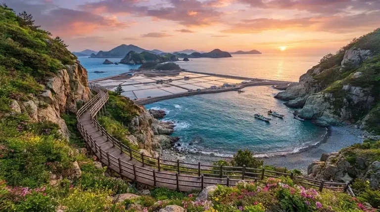 Breathtaking scenic coastal view of Saokdo island in Sinan, South Korea