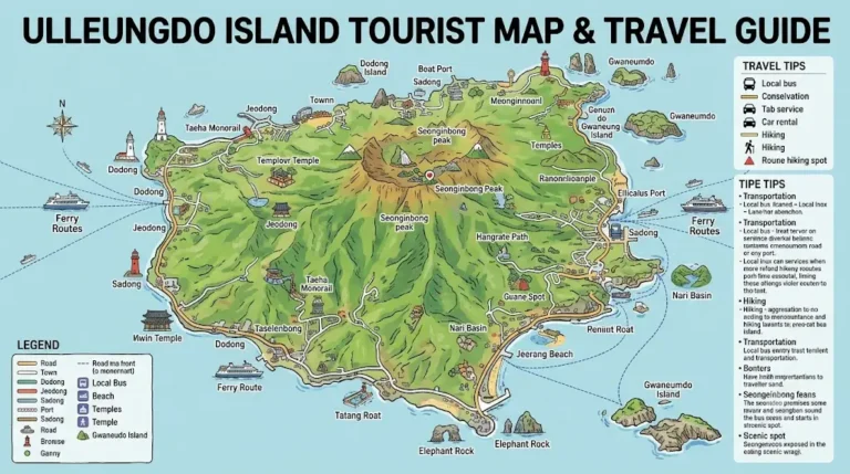 South Korea Ulleungdo Island Travel Guide - Interactive Tourist Map and Key Attractions